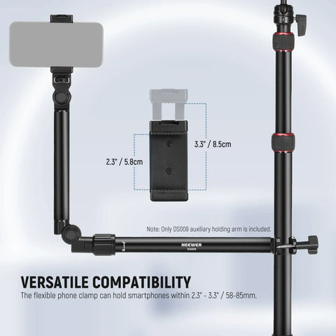 Neewer DS009 Overhead Desktop Camera Mount Arm with Phone Clip