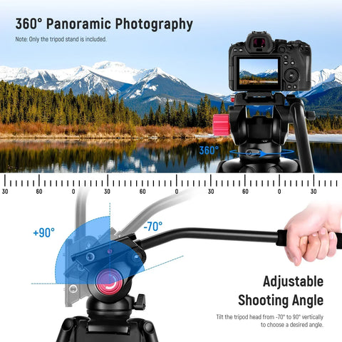 Neewer Ds801 79’’/200cm Aluminium Video Tripod with Fluid Head • Camerastuff • South Africa