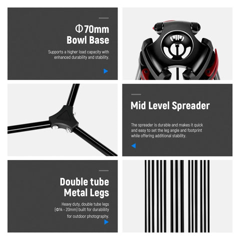 Neewer Ds801 79’’/200cm Aluminium Video Tripod with Fluid Head • Camerastuff • South Africa