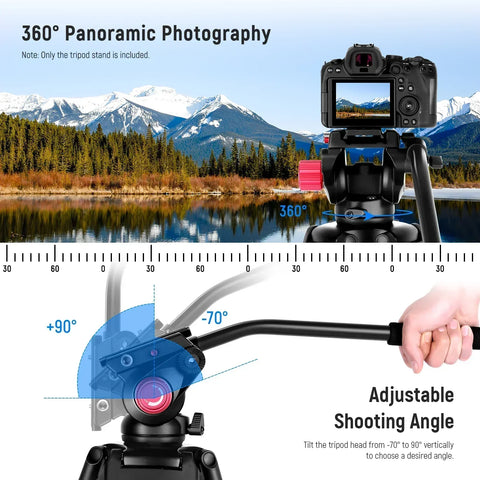 Neewer Ds801 79’’/200cm Aluminium Video Tripod with Fluid Head • Camerastuff • South Africa