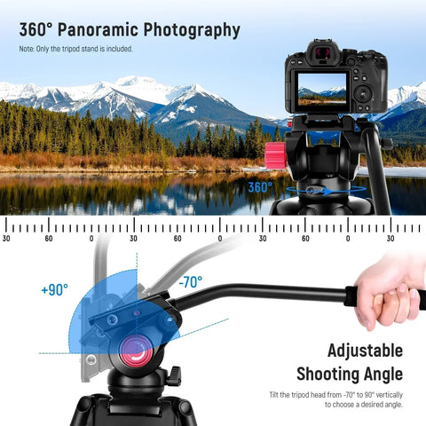 Neewer Ds801 79’’/200cm Aluminium Video Tripod with Fluid Head • Camerastuff • South Africa