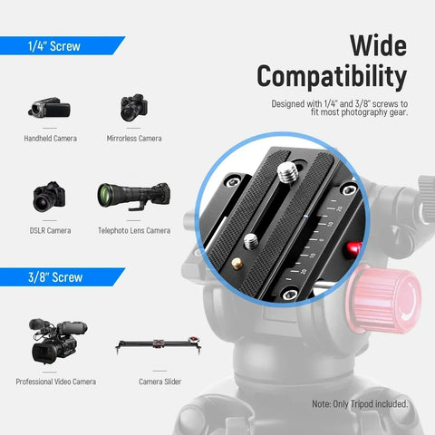 Neewer Ds801 79’’/200cm Aluminium Video Tripod with Fluid Head • Camerastuff • South Africa