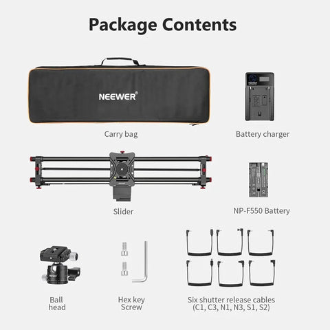 Neewer Er1-80 Motorized Electronic Carbon Fiber Camera Slider 80cm • Camerastuff • South Africa