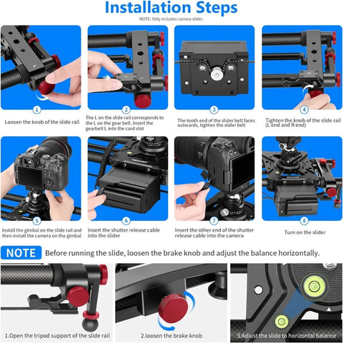 Neewer Er1-80 Motorized Electronic Carbon Fiber Camera Slider 80cm • Camerastuff • South Africa
