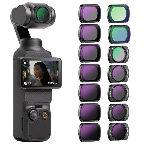 Neewer Fl-p10 14-pack Magnetic Nd & Cpl Effect Filter Set for Dji Osmo Pocket 3 • Camerastuff • South Africa