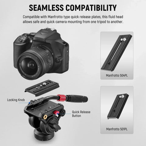 Neewer Gm001 Aluminium Alloy Video Fluid Head for Tripods/monopods • Camerastuff • South Africa