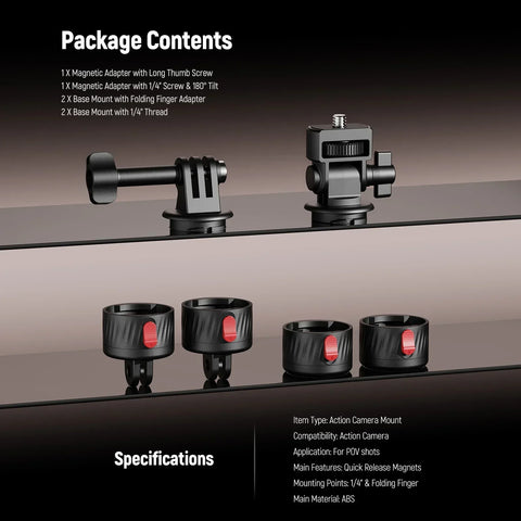 Neewer GP24 Quick-Release 4-in-1 Action Camera GoPro Mount Kit