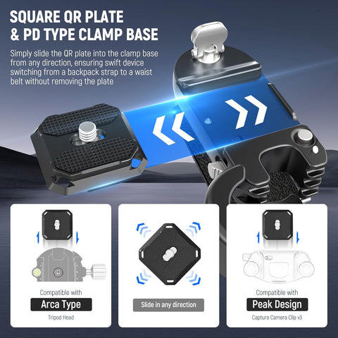 Neewer Gp67 Camera Backpack Actioncam Clip Mount with Arca Quick Release • Camerastuff • South Africa