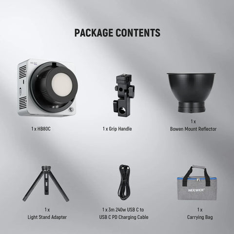 Neewer Hb80c 80w Rgb-ww Mini Cob Led Constant Light Monolight with Built-in Battery • Camerastuff • South Africa