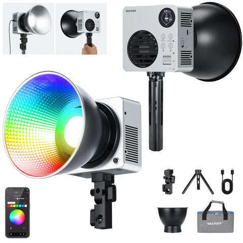 Neewer Hb80c 80w Rgb-ww Mini Cob Led Constant Light Monolight with Built-in Battery • Camerastuff • South Africa