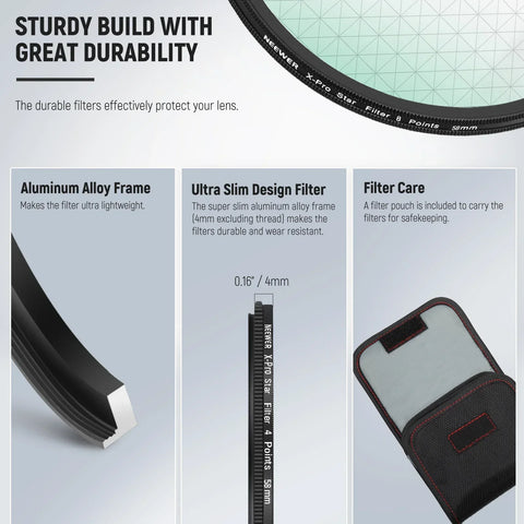 Neewer Hd 3pcs Star Lens Fx Filter Set 4 Points 6 and 8 58mm • Camerastuff • South Africa