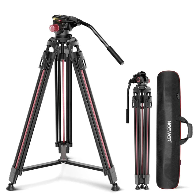 Neewer LL38 79 inch 200cm one-step aluminium video tripod with fluid head