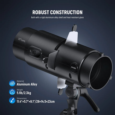 Neewer LS-300 19° Spotlight Optical Snoot Projector Head with Bowens Mount