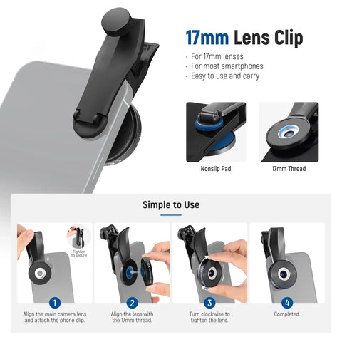 Neewer Ls-32 Pro 45x Mini Pocket Microscope Lens with 17mm Thread Phone Clip • Camerastuff • South Africa
