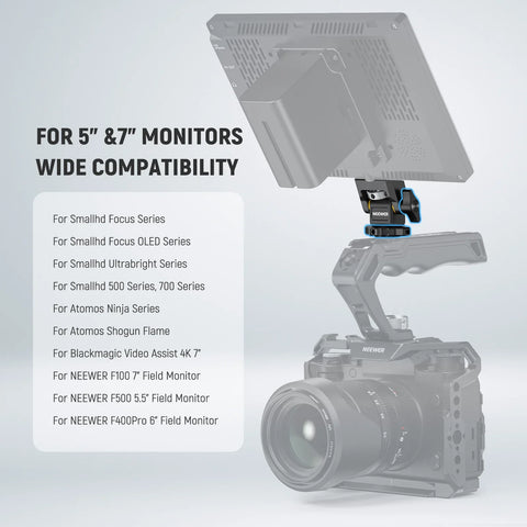 Neewer MA006 Swivel & Tilt Adjustable Cold Shoe Monitor Mount 1/4 Screw Locating Pin