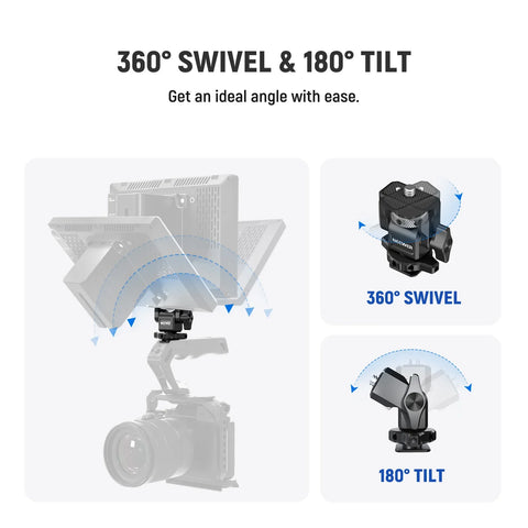 Neewer MA006 Swivel & Tilt Adjustable Cold Shoe Monitor Mount 1/4 Screw Locating Pin