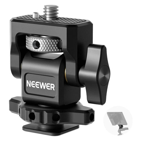 Neewer MA006 Swivel & Tilt Adjustable Cold Shoe Monitor Mount 1/4 Screw Locating Pin