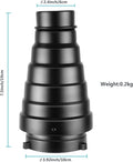 Neewer Medium Aluminium Alloy Conical Snoot Kit with Honeycomb Grid and Gels • Camerastuff • South Africa