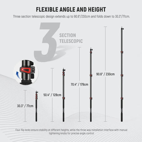 Neewer Ms-230c 230cm Boom Pole Stand • Camerastuff • South Africa