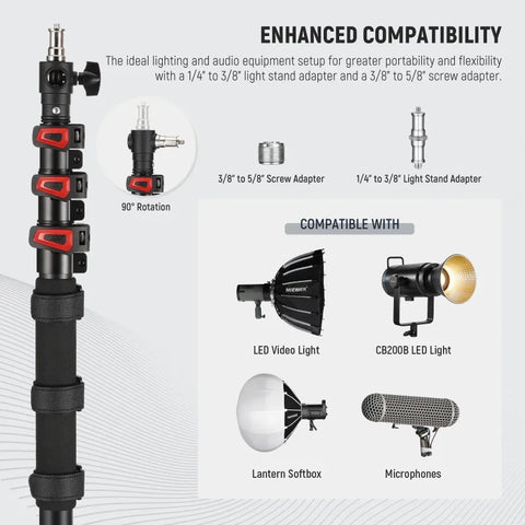 Neewer Ms-230c 230cm Boom Pole Stand • Camerastuff • South Africa