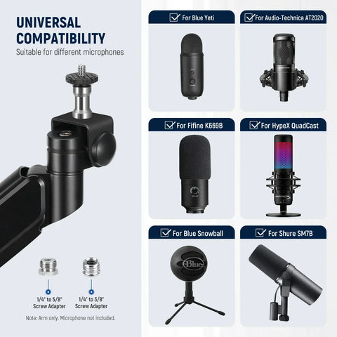 Neewer Ms002 Pneumatic Spring Low Profile Mic Arm Desk Mount • Camerastuff • South Africa
