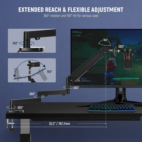Neewer Ms002 Pneumatic Spring Low Profile Mic Arm Desk Mount • Camerastuff • South Africa
