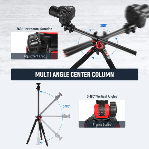 Neewer N284l + g0 79’’/200cm Magnesium Aluminium Alloy 2-in-1 Tripod and Monopod with Ball Head • Camerastuff • South