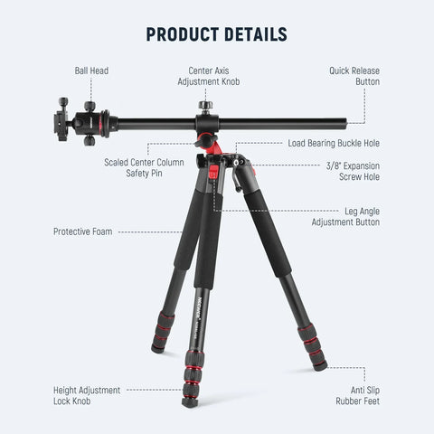 Neewer N284l + g0 79’’/200cm Magnesium Aluminium Alloy 2-in-1 Tripod and Monopod with Ball Head • Camerastuff • South