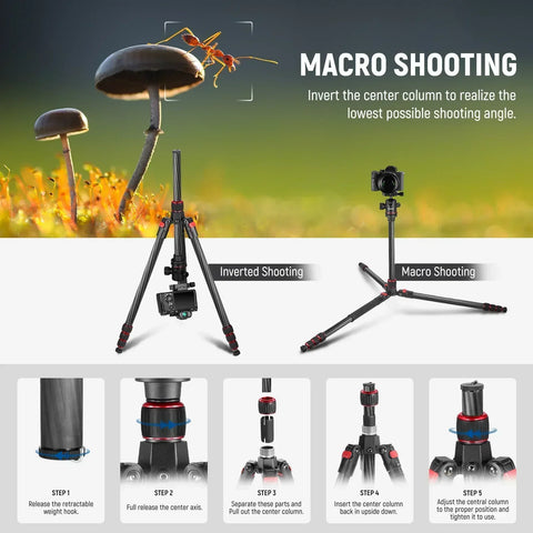 Neewer N55c 68’’/172cm Carbon Fiber 2-in-1 Tripod & Monopod • Camerastuff • South Africa