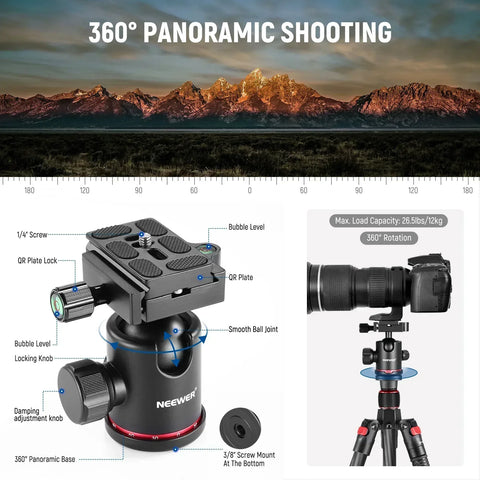 Neewer N55c 68’’/172cm Carbon Fiber 2-in-1 Tripod & Monopod • Camerastuff • South Africa