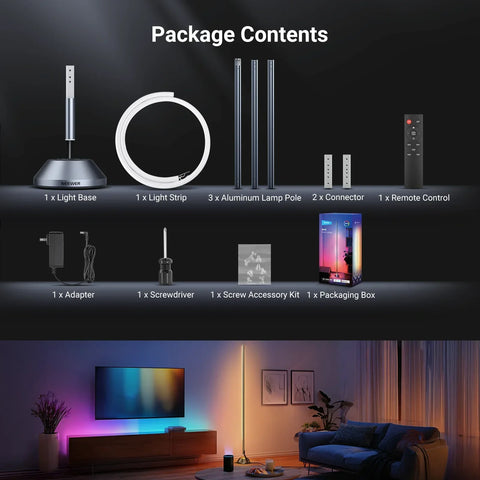 Neewer NF01 1500lm Smart RGB-WW Corner Floor Lamp