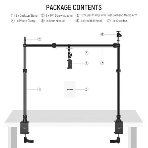 Neewer Nk002 Multifunctional Desktop Streaming Overhead Camera Mount Rig • Camerastuff • South Africa