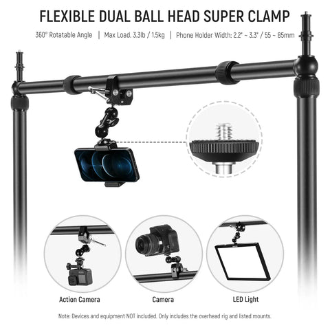 Neewer Nk002 Multifunctional Desktop Streaming Overhead Camera Mount Rig • Camerastuff • South Africa