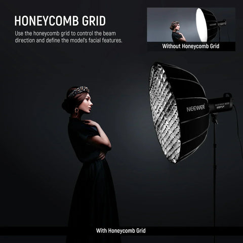 Neewer Ns65u 65cm 16 Ribs Umbrella Quick-release Hexadecagon Softbox with Honeycomb Grid • Camerastuff • South Africa
