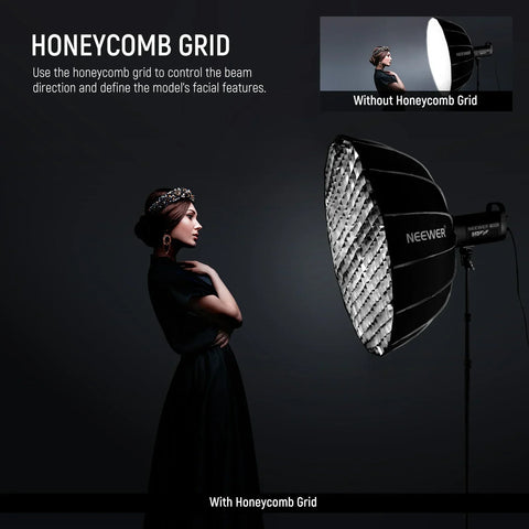 Neewer Ns85u 85cm 16 Ribs Umbrella Quick-release Hexadecagon Softbox with Honeycomb Grid • Camerastuff • South Africa