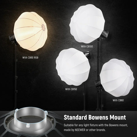 Neewer 90cm Ns65l Lantern Softbox one Step Quick Release with Detachable Skirt • Camerastuff • South Africa