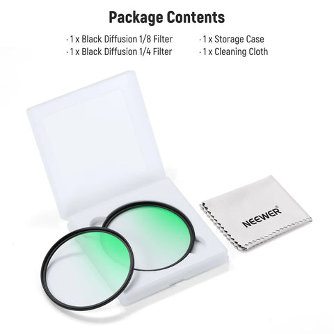 Neewer  NW SERIES A Black Soft  Filter Kit 1/4 & 1/8 Special Effects Filter 55mm