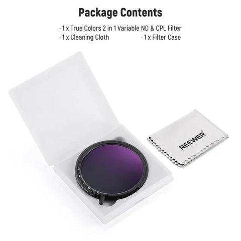 Neewer NW Series S True Colour ND3-ND64 & CPL Variable Filter 72mm