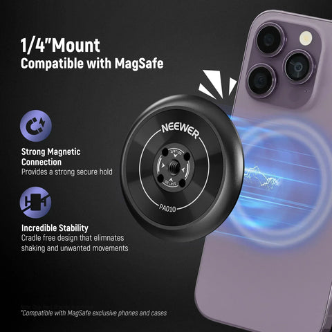 Neewer Pa010 Magnetic Phone Tripod Mount Adapter for Iphone Magsafe • Camerastuff • South Africa