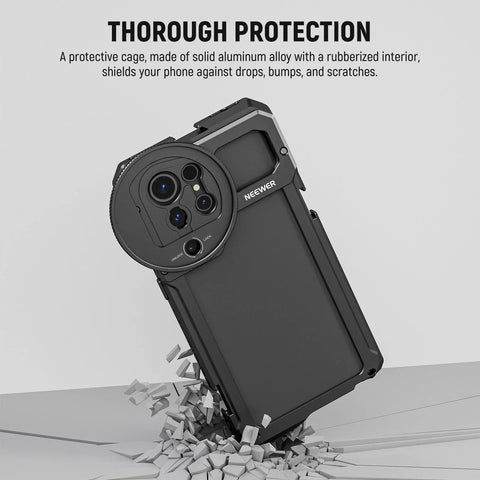 Neewer Pa021 + pa033 Handheld Cage with Filter Thread Adapter for Samsung S23 Ultra • Camerastuff • South Africa