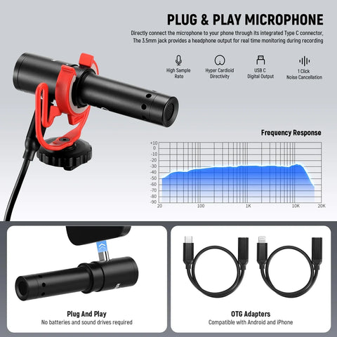 Neewer Pa045 Vlogging Kit with Led Light/selfie Stick Tripod/mic for Smartphones • Camerastuff • South Africa