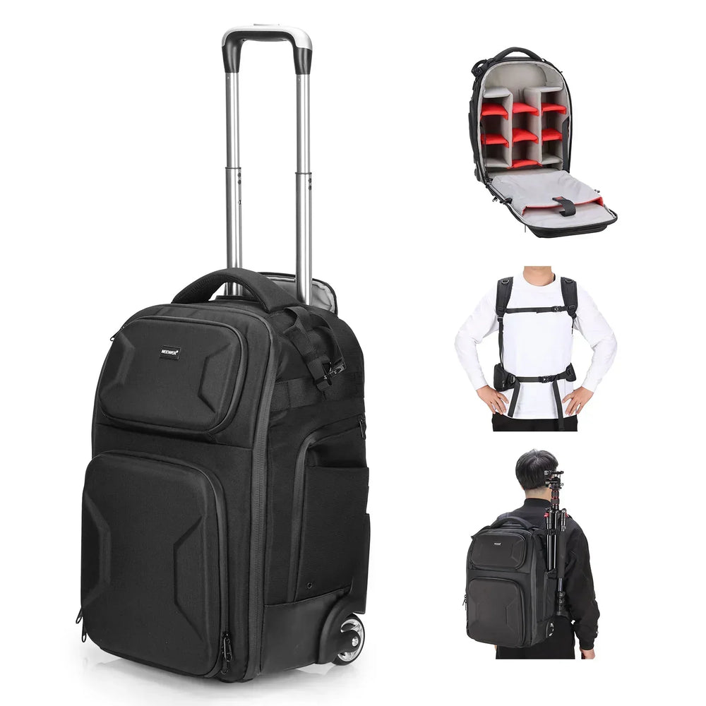 Neewer PB027 2-In-1 Pull Bar Rolling Camera Backpack – CameraStuff