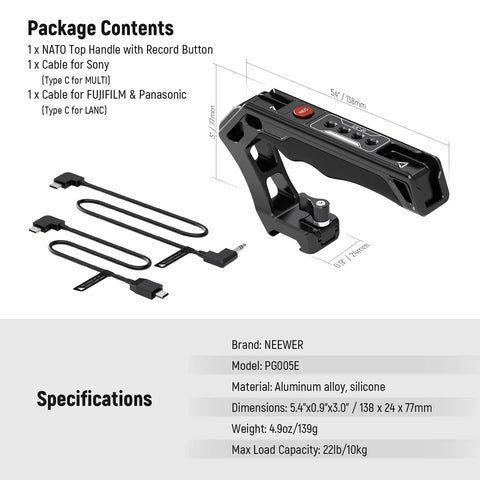 Neewer Pg005e Nato Top Handle with Record Button • Camerastuff • South Africa
