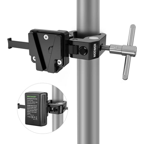 Neewer PS006 V-Lock Mount Battery Plate With Super Clamp