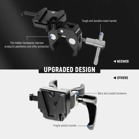 Neewer PS006 V-Lock Mount Battery Plate With Super Clamp