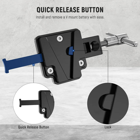 Neewer PS006 V-Lock Mount Battery Plate With Super Clamp