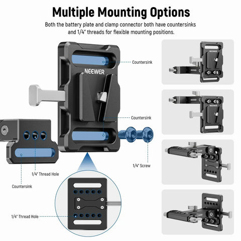 Neewer Ps007 v Mount Lock Battery Mounting Plate for 15mm Rods • Camerastuff • South Africa