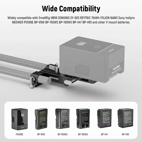 Neewer Ps007 v Mount Lock Battery Mounting Plate for 15mm Rods • Camerastuff • South Africa