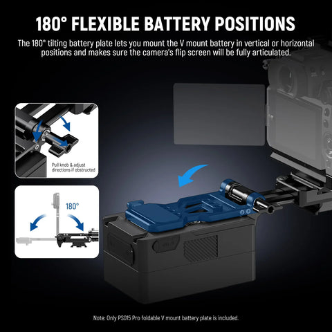 Neewer PS015 Pro Lightweight L-Shaped V Lock Battery Plate With Arca Baseplate