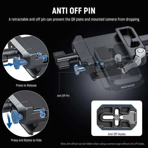 Neewer PS015 Pro Lightweight L-Shaped V Lock Battery Plate With Arca Baseplate